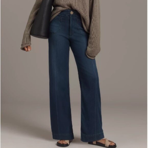 Anthropologie Denim - Maeve The Colette Knit Full-Length Wide-Leg Jeans 33